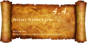 Anton Albertina névjegykártya